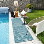 Tapis d'intérieur et d'extérieur à motifs Turquoise : SAN990TUR Nazar rugs