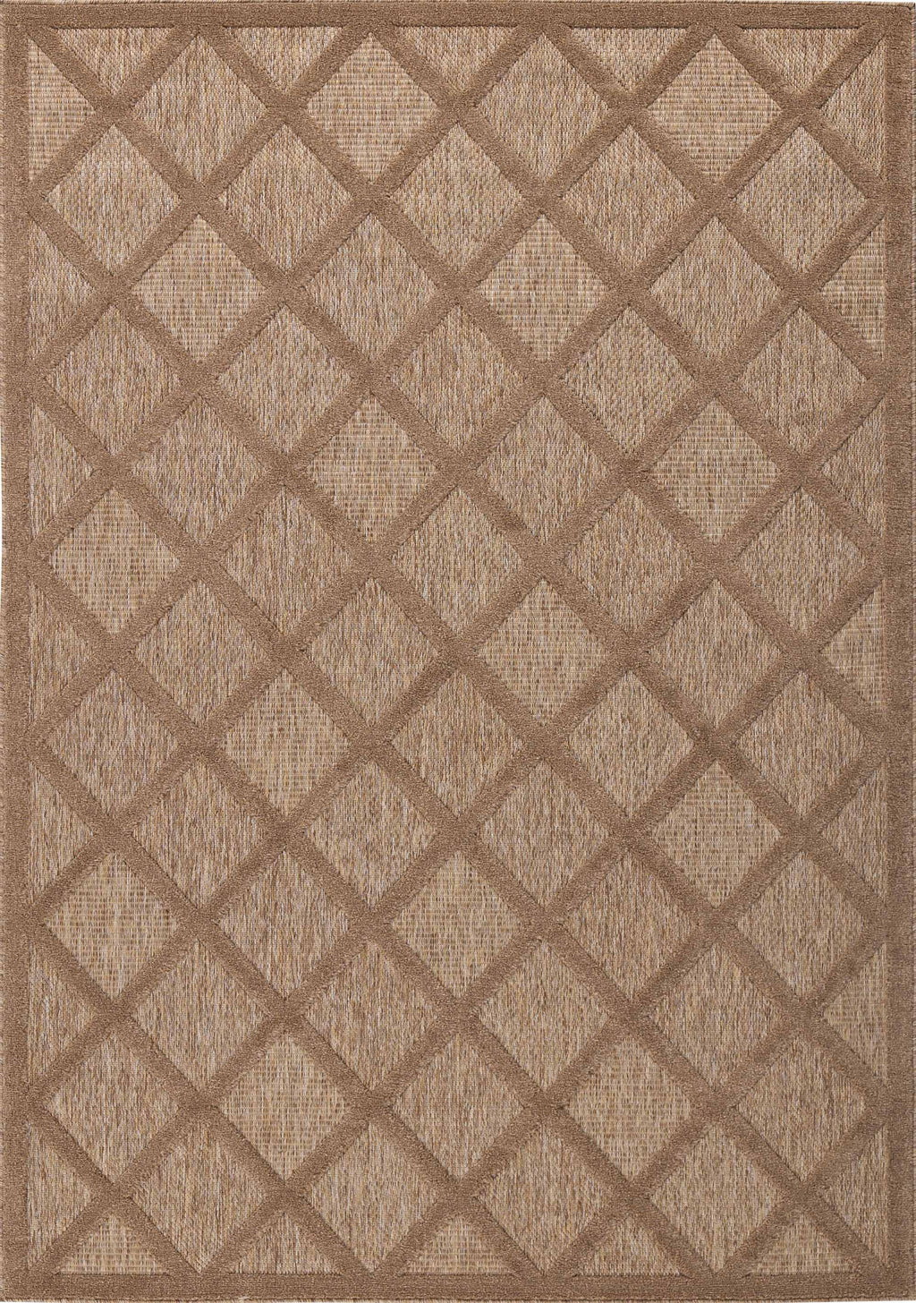 Tapis d'intérieur et d'extérieur motifs losange Beige : SAN991BEI Nazar rugs