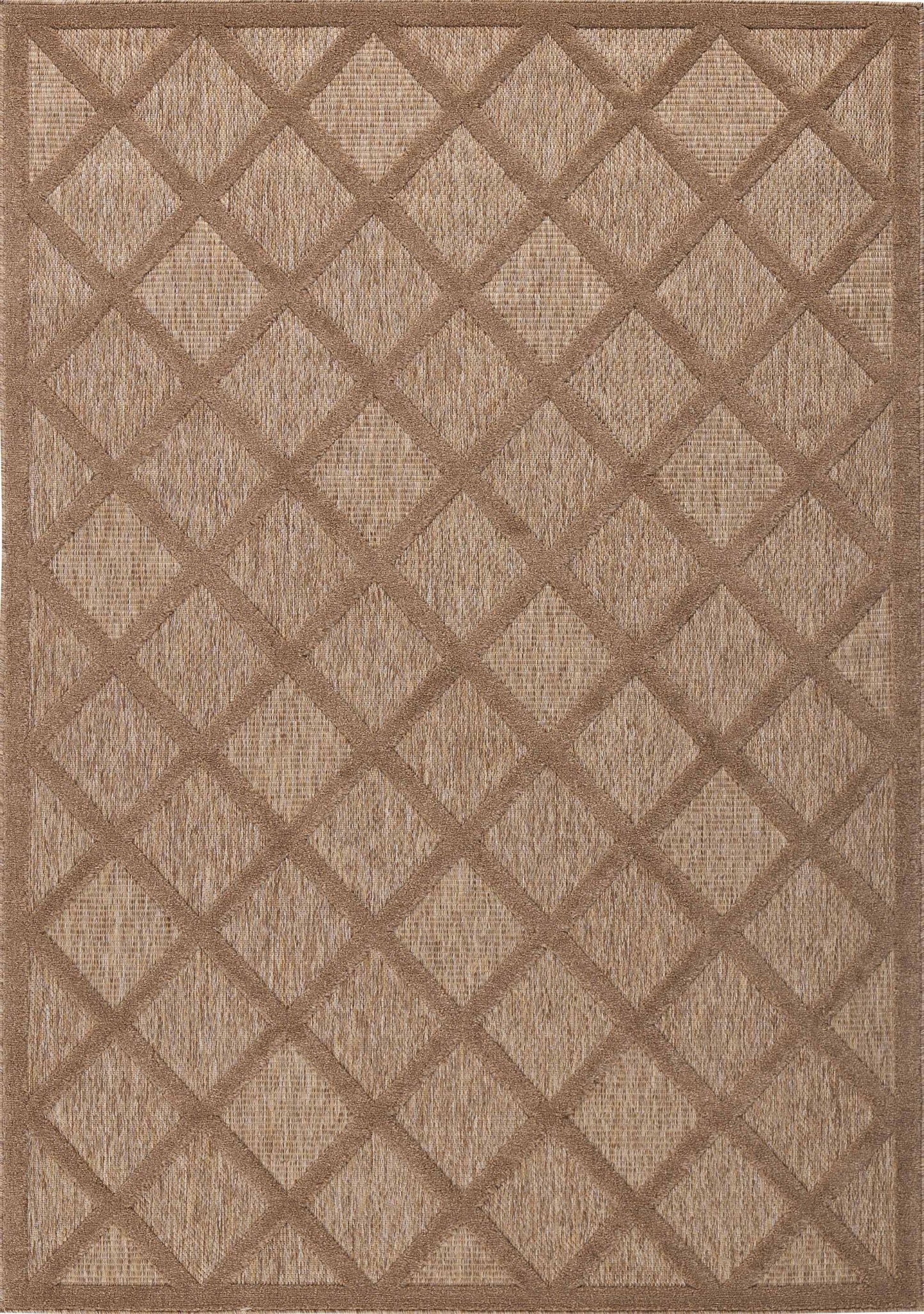 Tapis d'intérieur et d'extérieur motifs losange Beige : SAN991BEI Nazar rugs