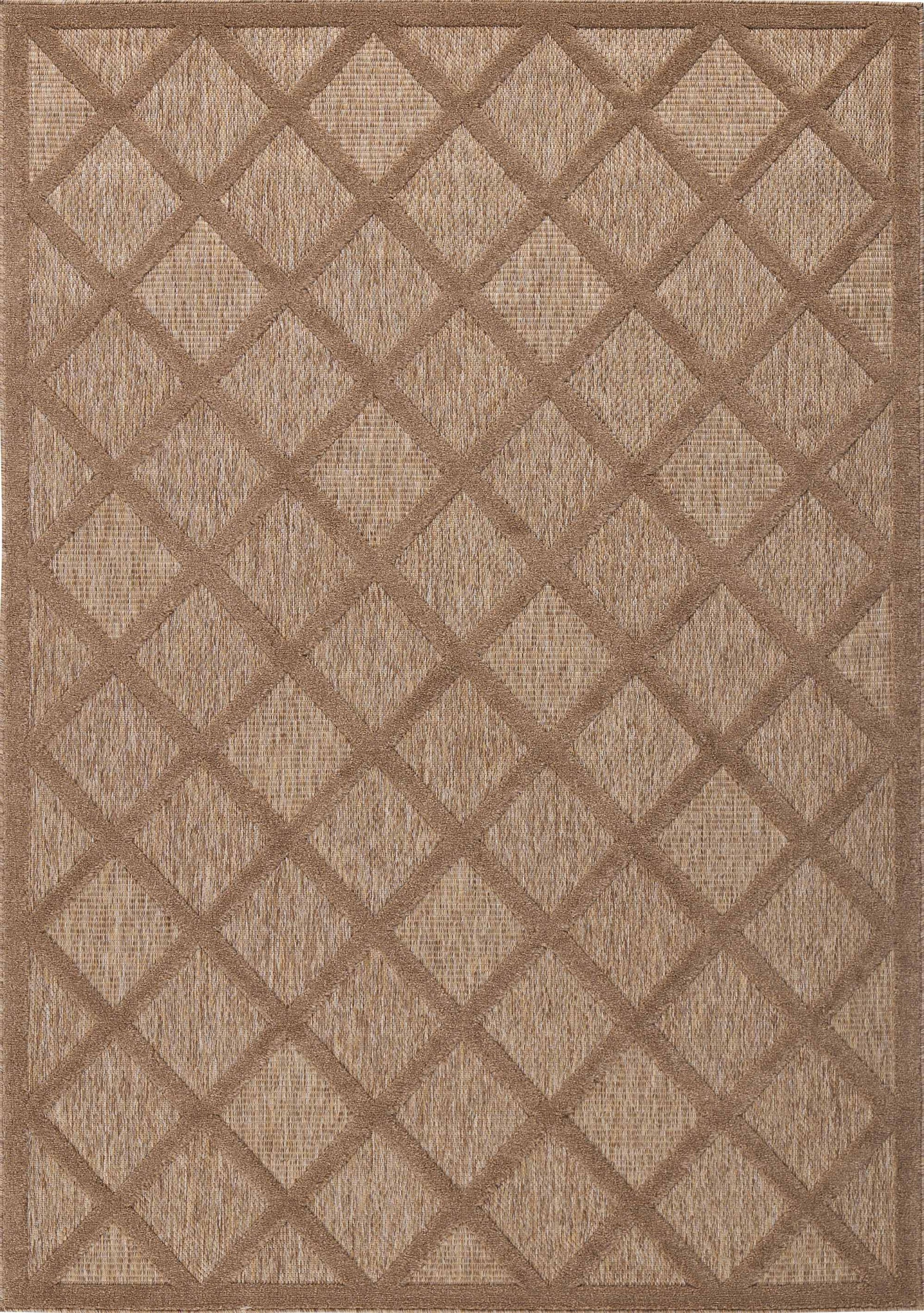 Tapis d'intérieur et d'extérieur motifs losange Beige : SAN991BEI Nazar rugs
