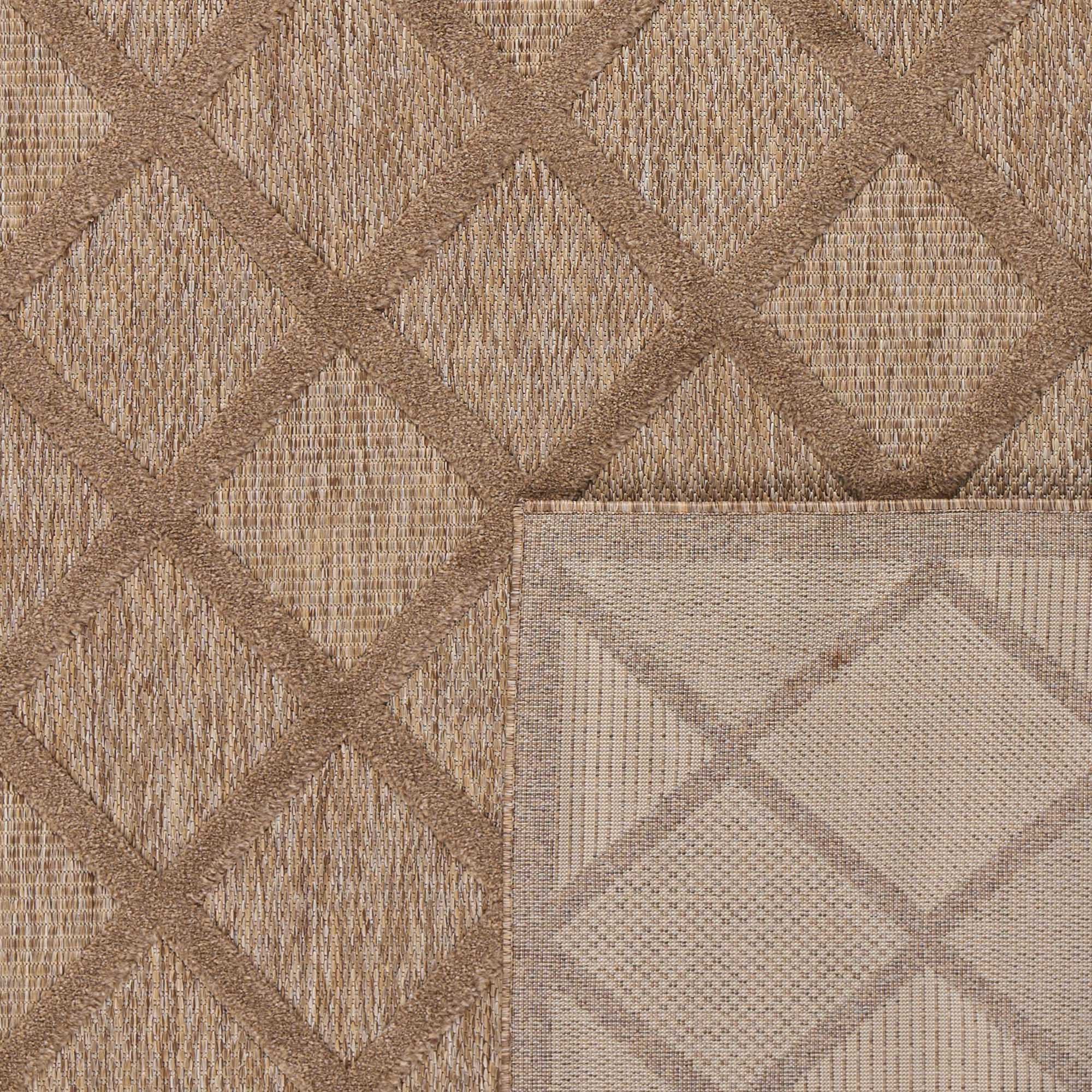 Tapis d'intérieur et d'extérieur motifs losange Beige : SAN991BEI Nazar rugs
