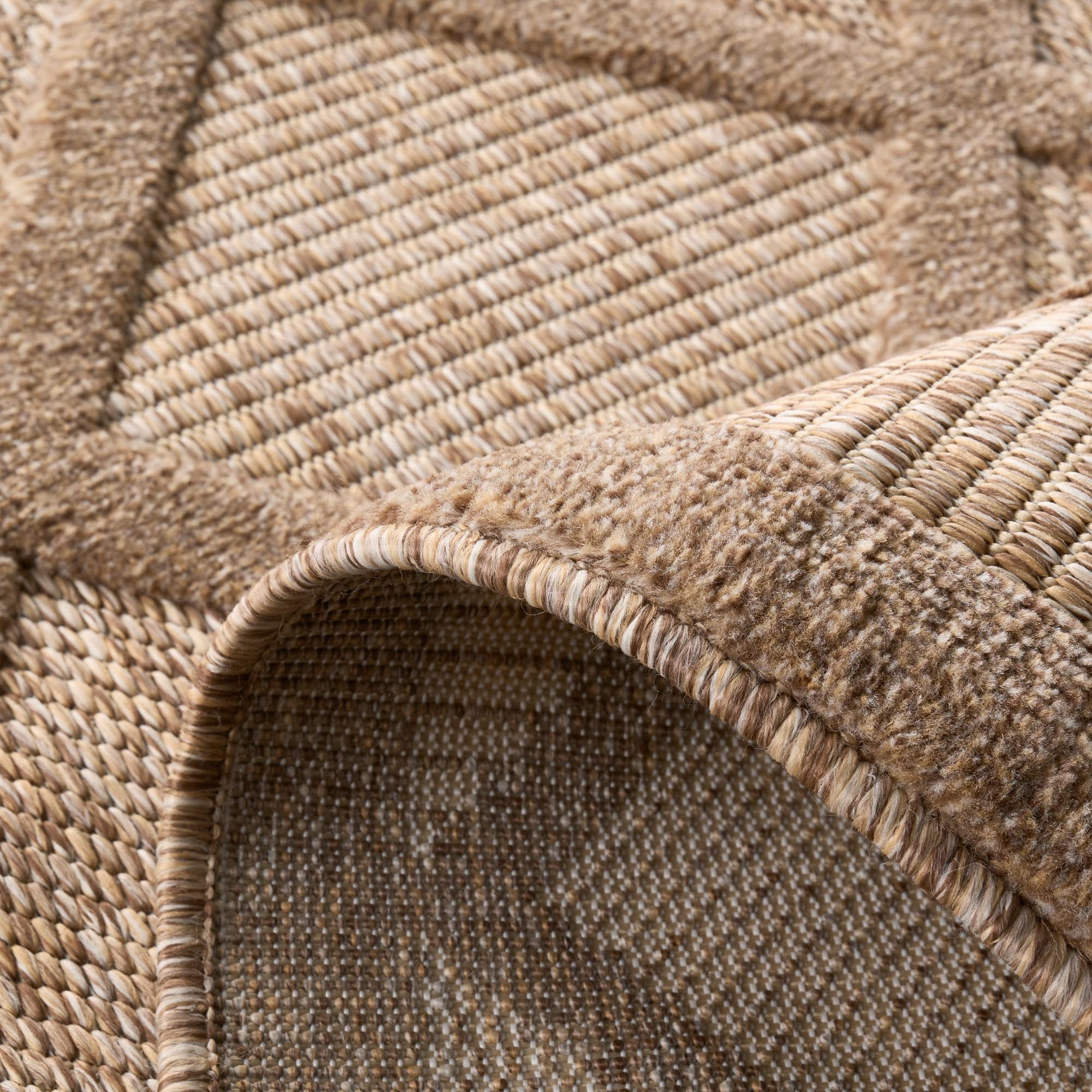 Tapis d'intérieur et d'extérieur motifs losange Beige : SAN991BEI Nazar rugs