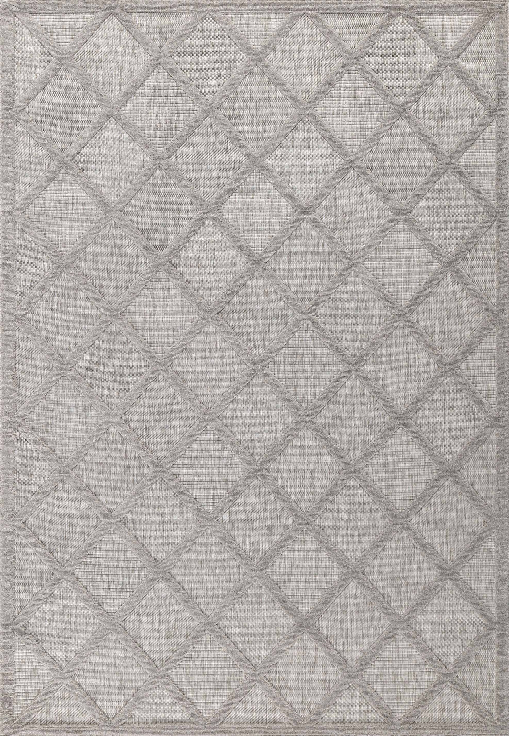 Tapis d'intérieur et d'extérieur motifs losange Gris : SAN991GRI Nazar rugs