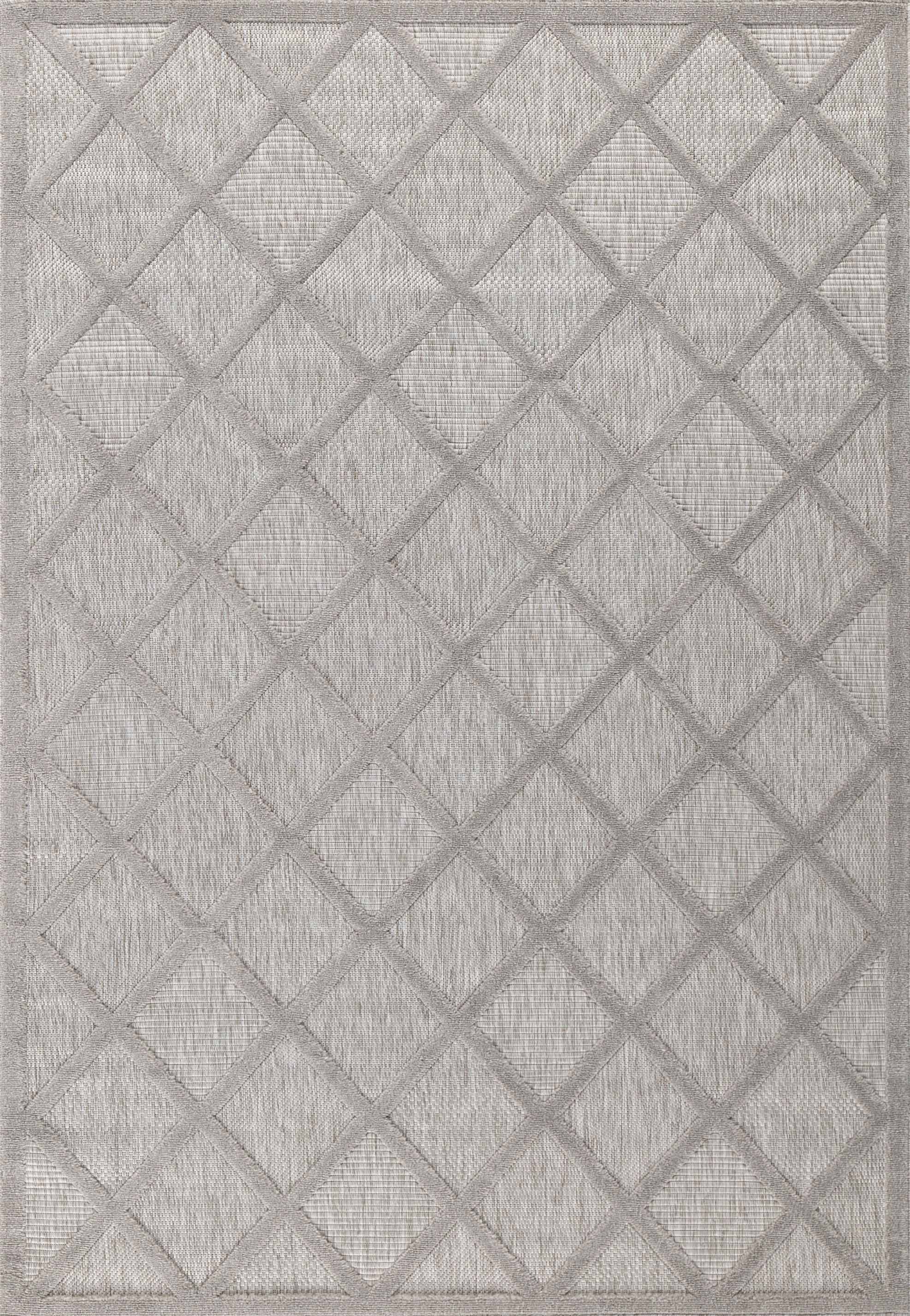 Tapis d'intérieur et d'extérieur motifs losange Gris : SAN991GRI Nazar rugs