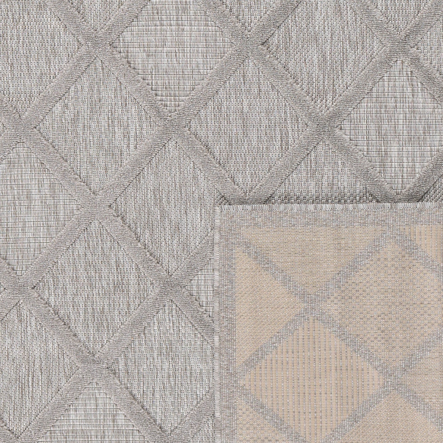 Tapis d'intérieur et d'extérieur motifs losange Gris : SAN991GRI Nazar rugs