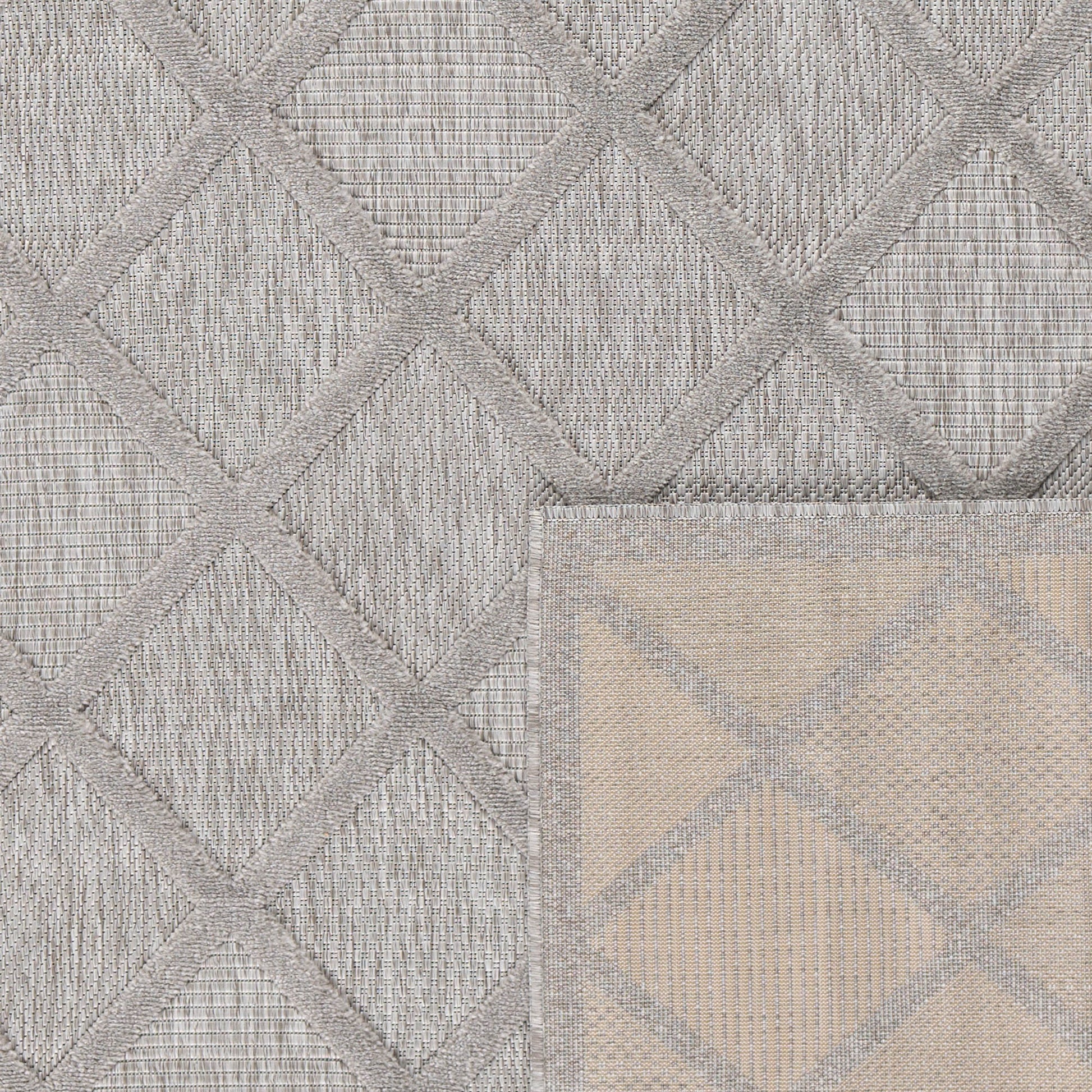 Tapis d'intérieur et d'extérieur motifs losange Gris : SAN991GRI Nazar rugs