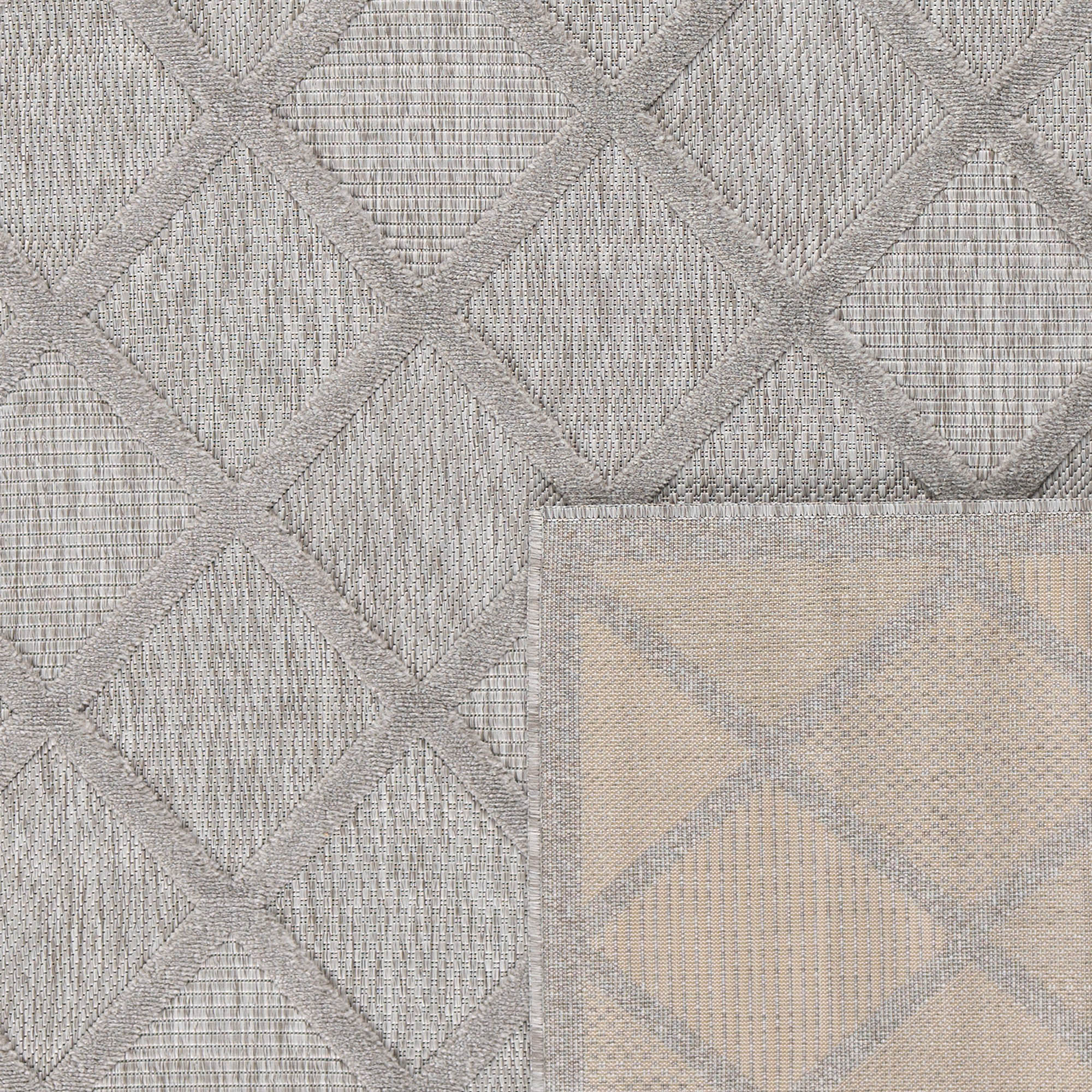 Tapis d'intérieur et d'extérieur motifs losange Gris : SAN991GRI Nazar rugs