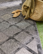 Tapis d'intérieur et d'extérieur motifs losange Noir : SAN991NOI Nazar rugs