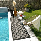 Tapis d'intérieur et d'extérieur motifs losange Noir : SAN991NOI Nazar rugs