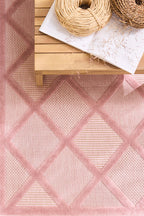 Tapis d'intérieur et d'extérieur motifs losange Rose : SAN991ROS Nazar rugs