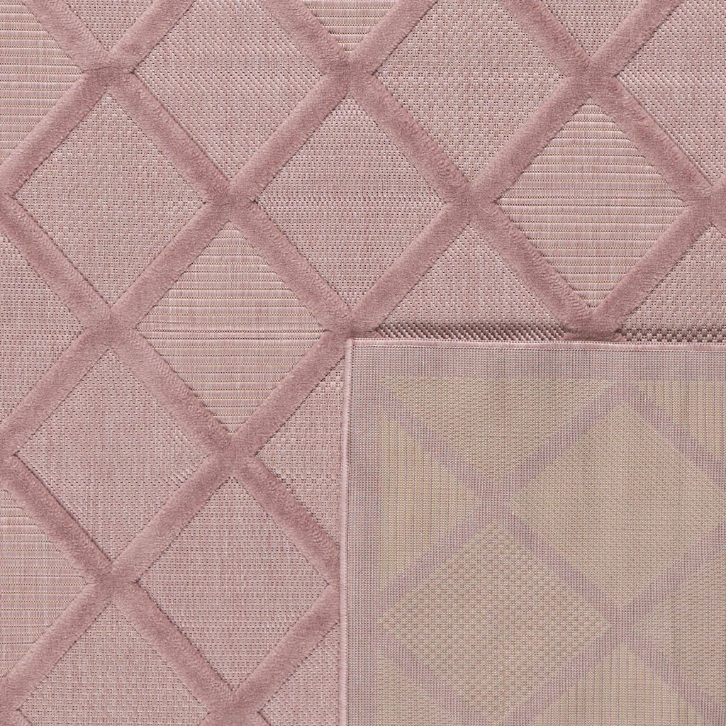 Tapis d'intérieur et d'extérieur motifs losange Rose : SAN991ROS Nazar rugs