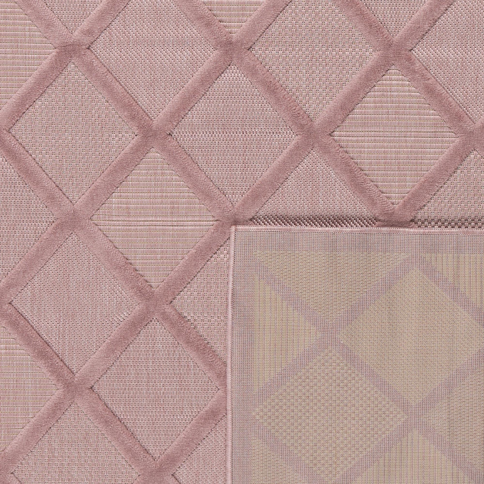 Tapis d'intérieur et d'extérieur motifs losange Rose : SAN991ROS Nazar rugs