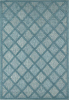 Tapis d'intérieur et d'extérieur motifs losange Turquoise : SAN991TUR Nazar rugs