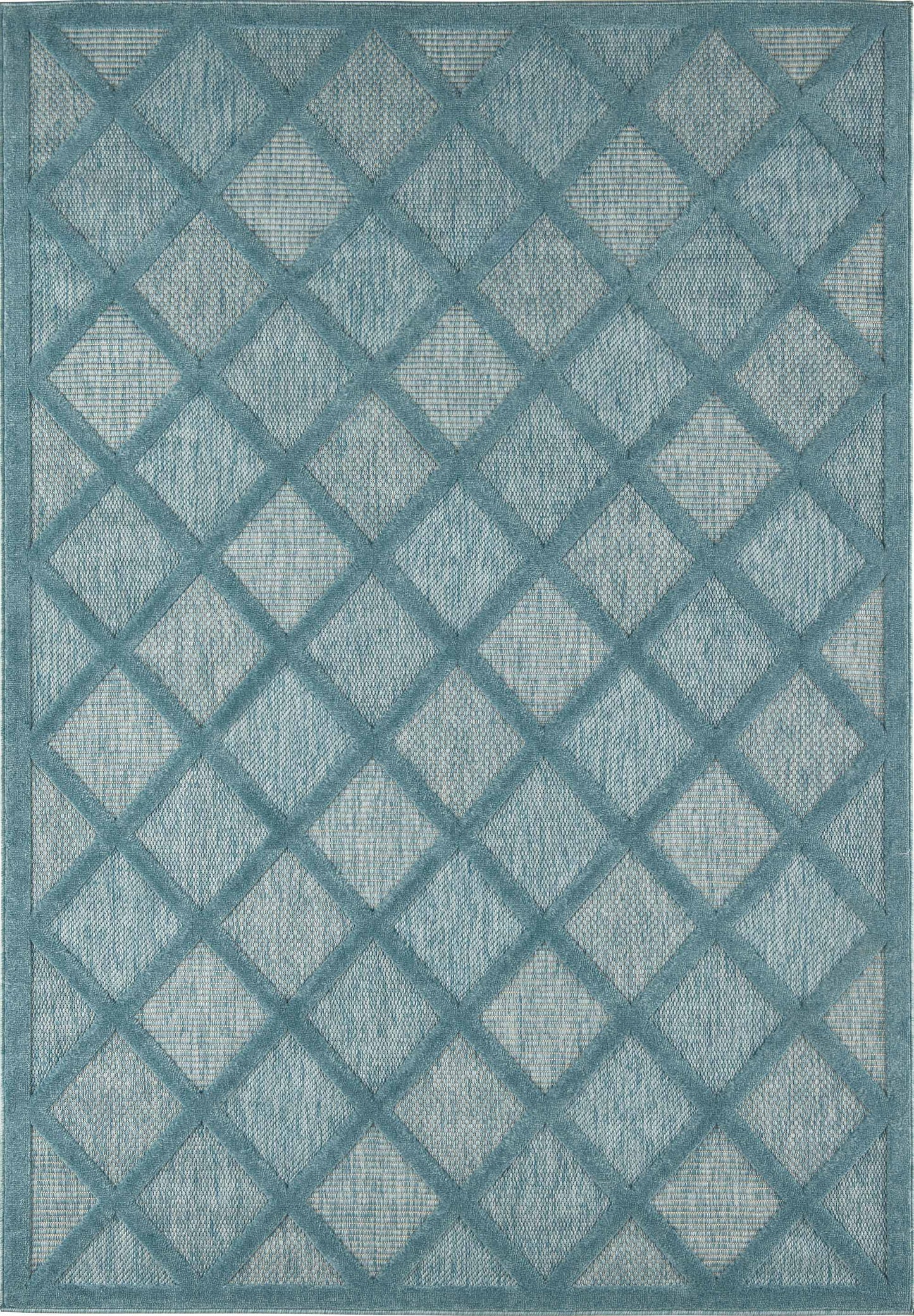 Tapis d'intérieur et d'extérieur motifs losange Turquoise : SAN991TUR Nazar rugs