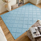 Tapis d'intérieur et d'extérieur motifs losange Turquoise : SAN991TUR Nazar rugs