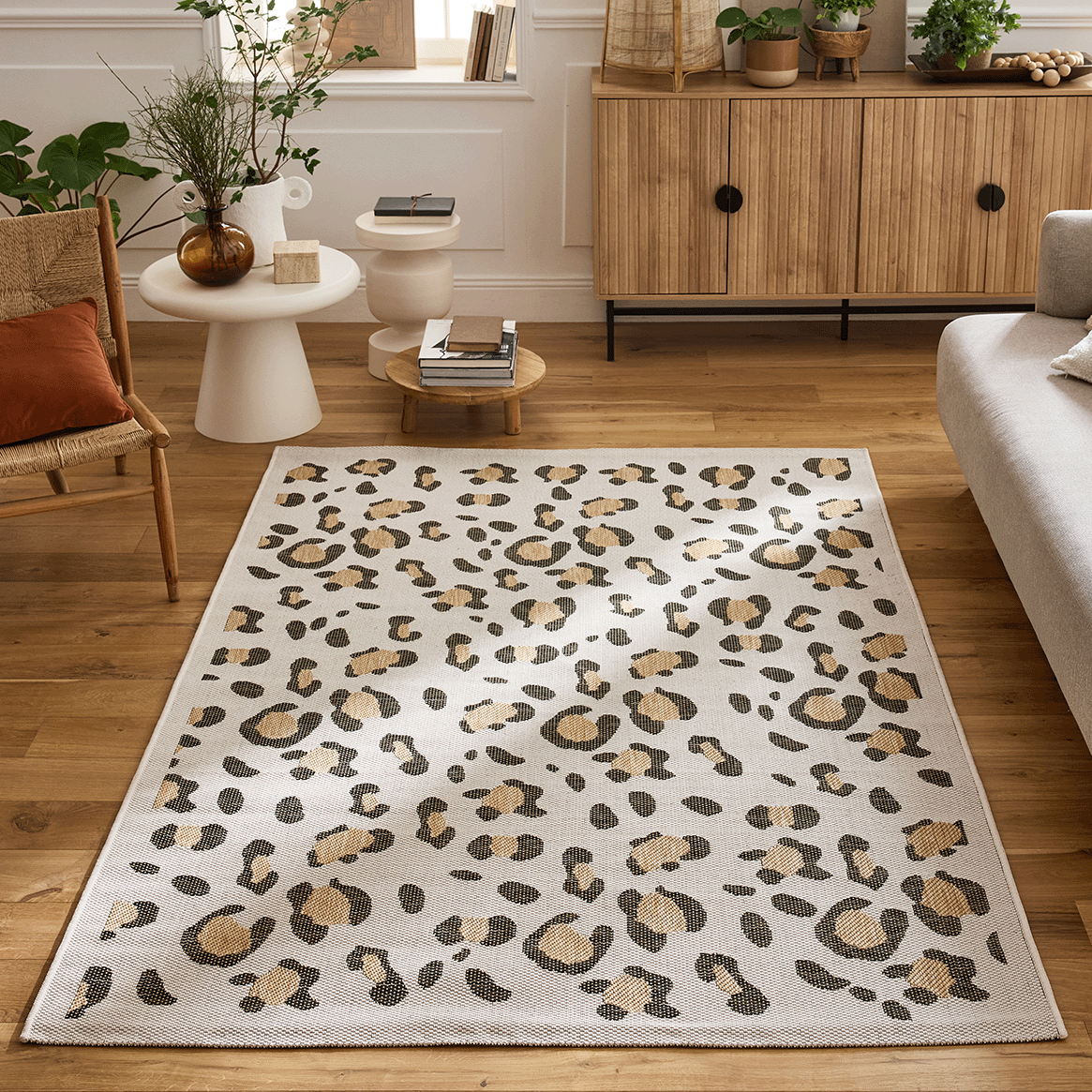 Tapis de luxe léger imprimé léopard, style nordique, lavable Tapis de luxe léger imprimé léopard, style nordique, lavable