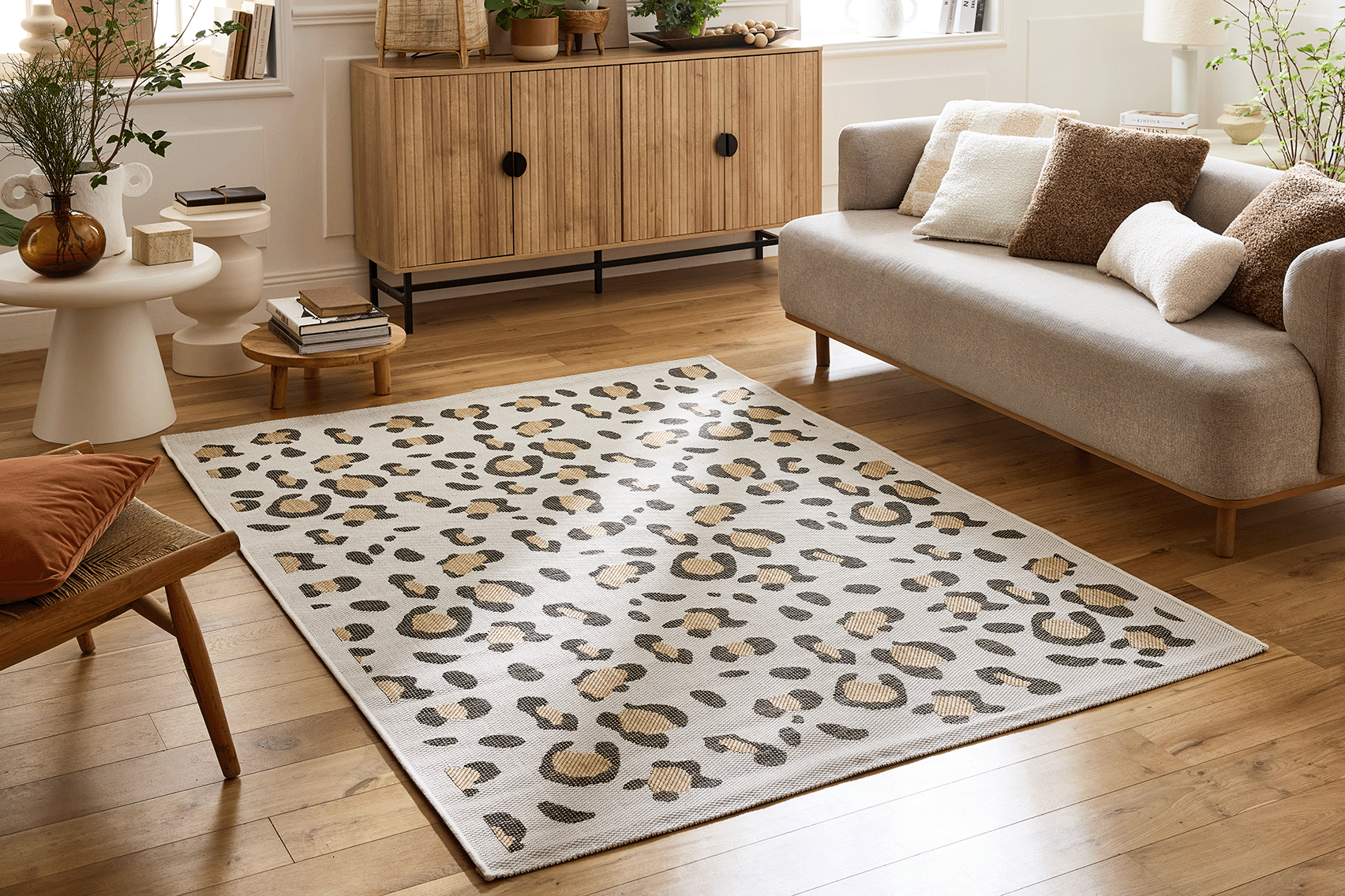 Tapis intérieur extérieur à motif léopard beige SAVANNA Nazar rugs