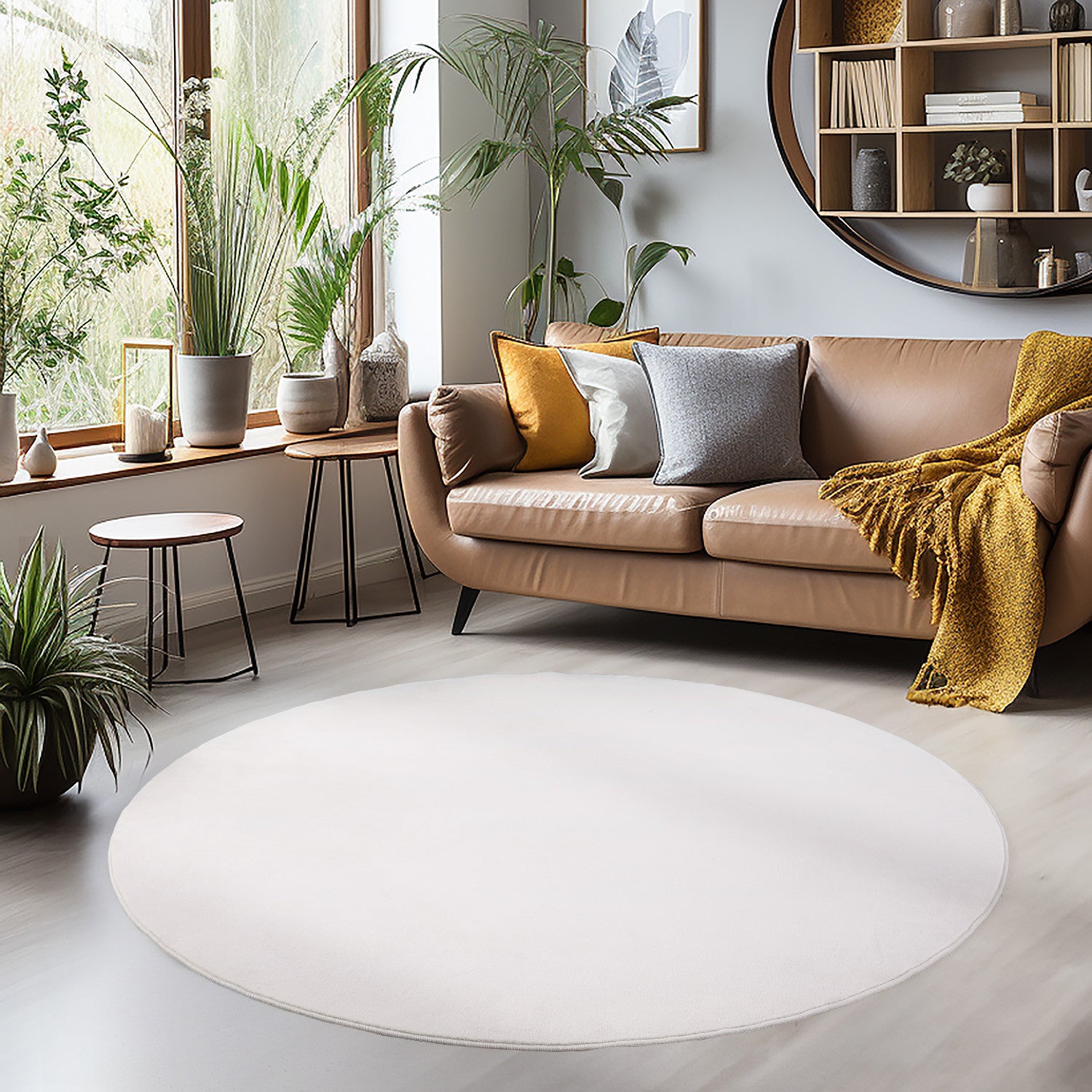 SKY - tapis rond uni minimaliste - SKY5400CRE SKY