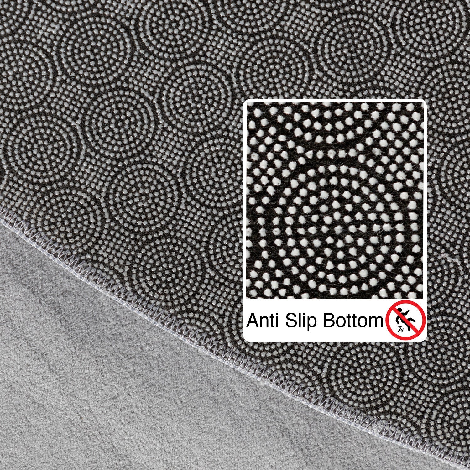 SKY - tapis rond uni minimaliste - SKY5400SIL SKY