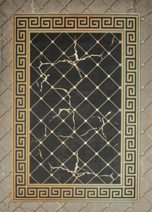 Tapis marbré avec bordure ornement grec - Nazar rugs