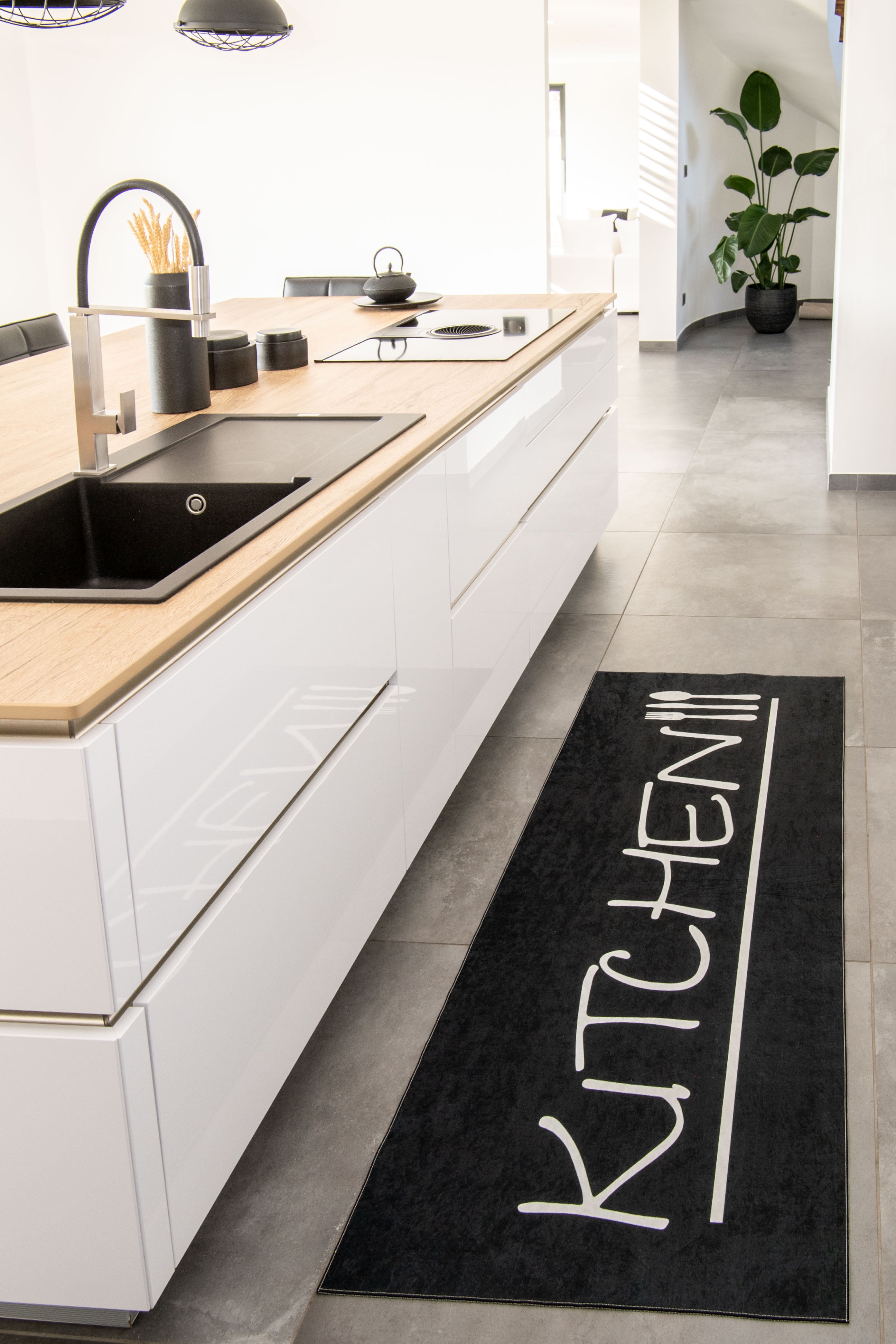 Tapis de cuisine antidérapant kitchen noir : STA8170NOI STAMPA
