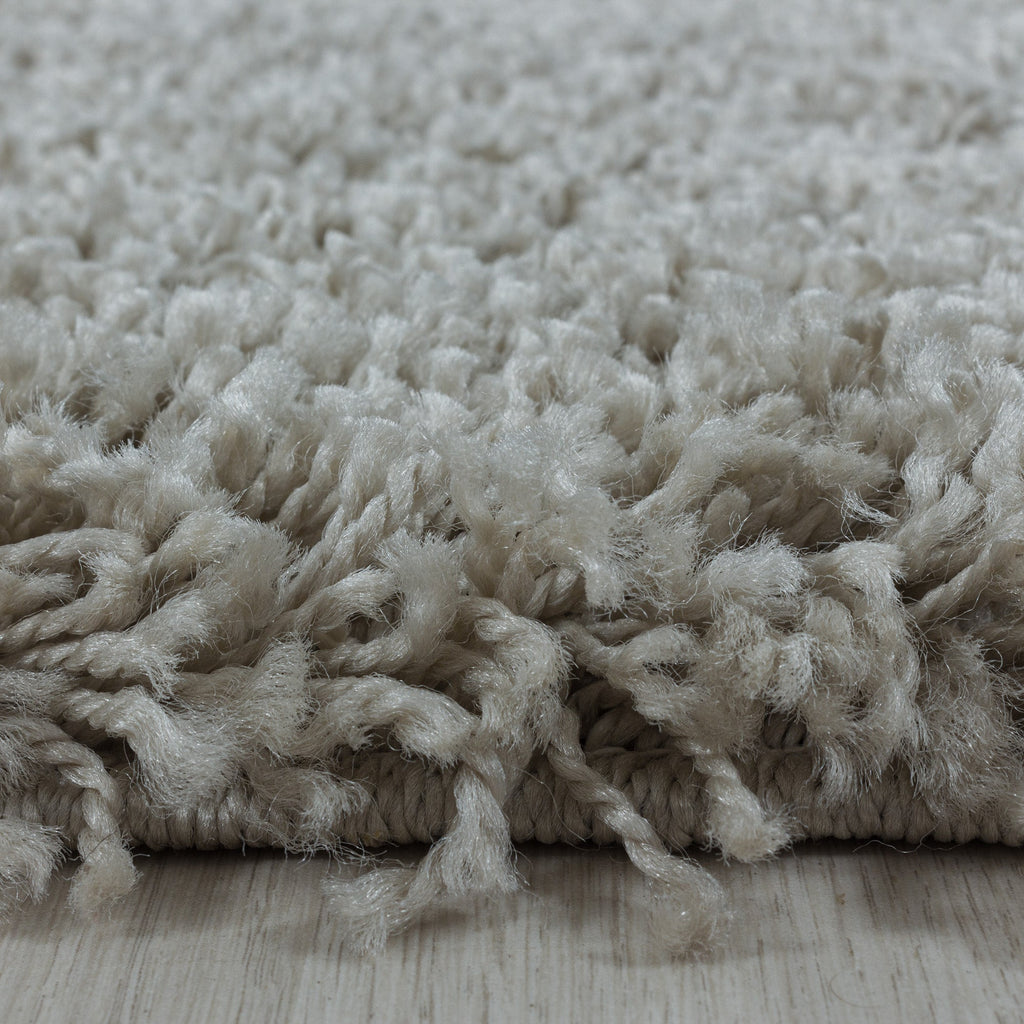 SYDNEY - Tapis shaggy uni rond à poils longs beige - SYD3000BEI SYDNEY