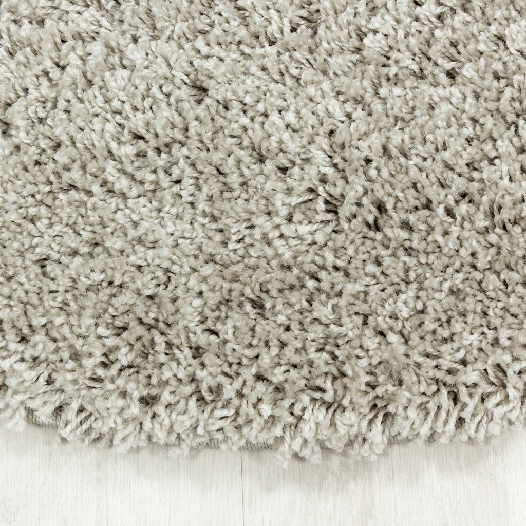 SYDNEY - Tapis shaggy uni rond à poils longs beige - SYD3000BEI SYDNEY