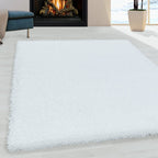 SYDNEY - Tapis shaggy uni à poils longs blanc - SYD3000BLA SYDNEY