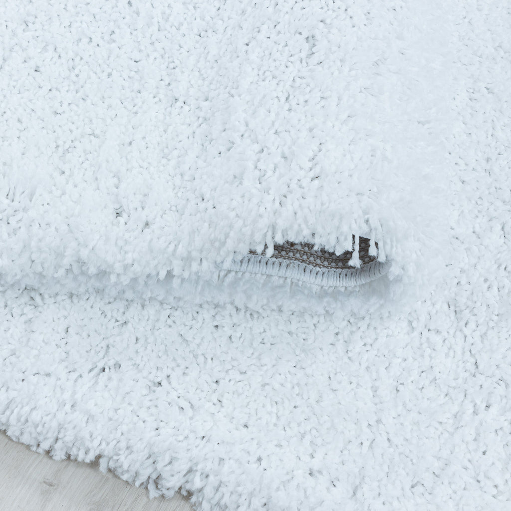 SYDNEY - Tapis shaggy uni rond à poils longs blanc - SYD3000BLA SYDNEY