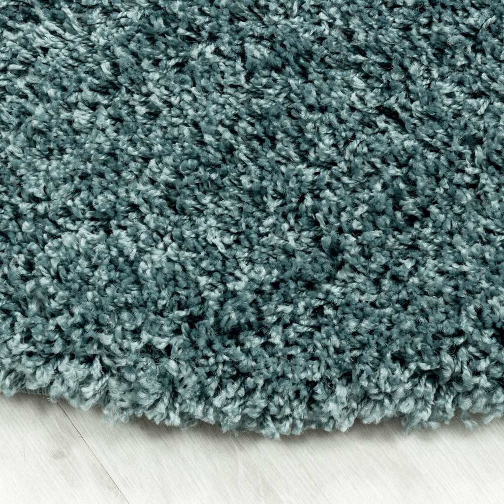 SYDNEY - Tapis shaggy uni rond à poils longs bleu - SYD3000BLE SYDNEY