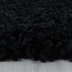 SYDNEY - Tapis shaggy uni rond à poils longs noir - SYD3000NOI SYDNEY