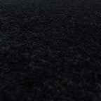 SYDNEY - Tapis shaggy uni rond à poils longs noir - SYD3000NOI SYDNEY