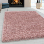 SYDNEY - Tapis shaggy uni à poils longs rose - SYD3000ROS SYDNEY