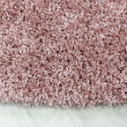 SYDNEY - Tapis shaggy uni rond à poils longs rose - SYD3000ROS SYDNEY
