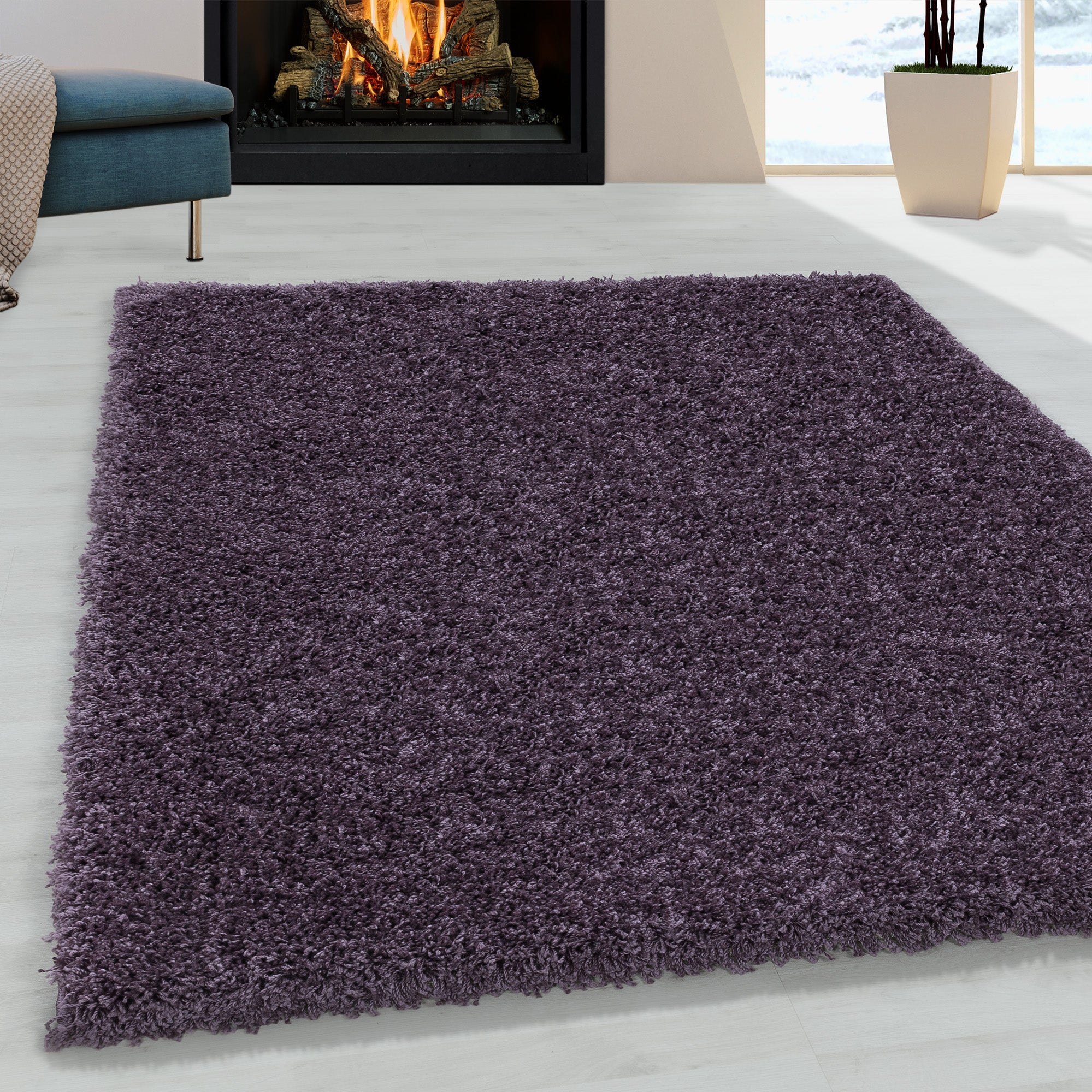 SYDNEY - Tapis shaggy uni à poils longs violet - SYD3000VIO SYDNEY