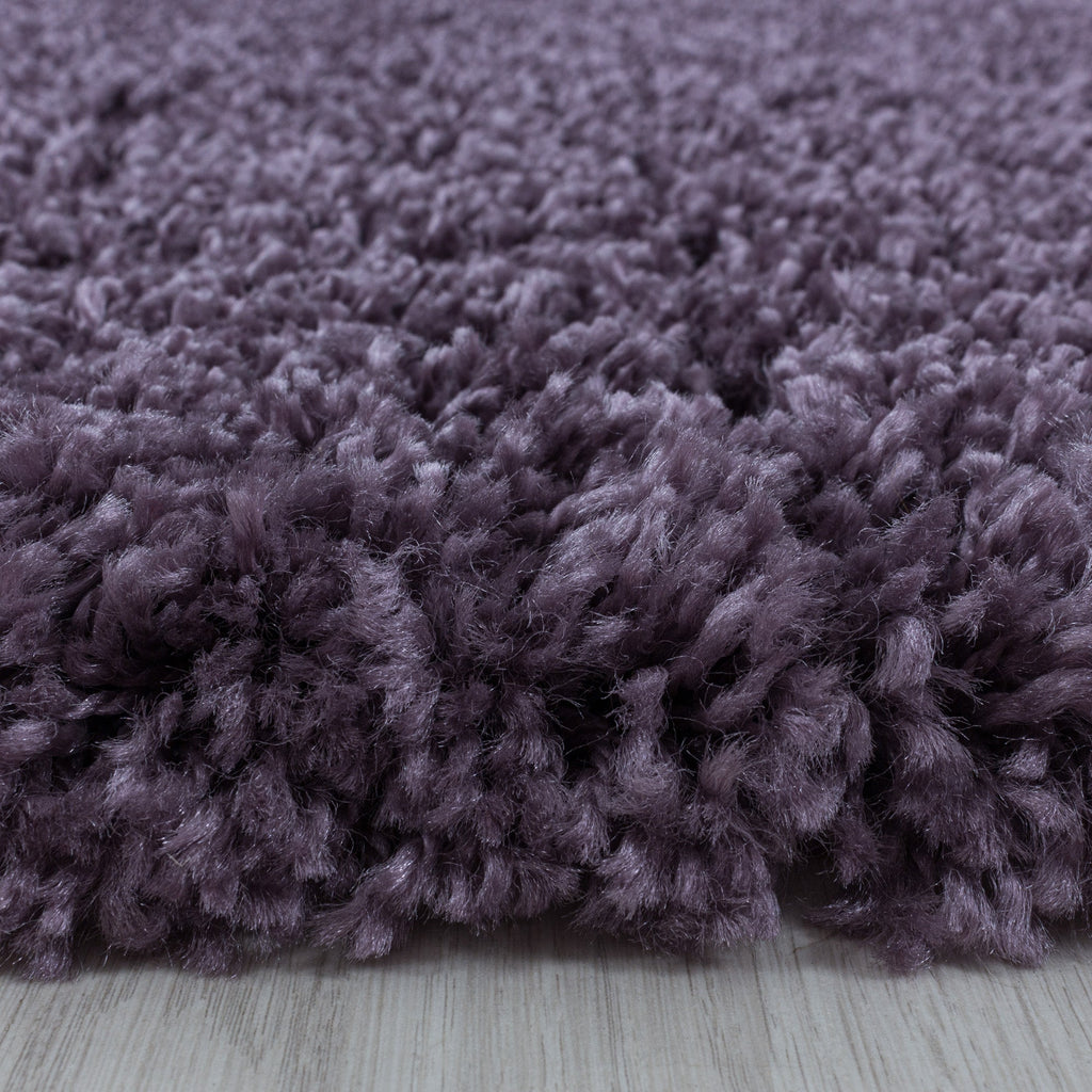 SYDNEY - Tapis shaggy uni rond à poils longs violet - SYD3000VIO SYDNEY