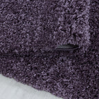 SYDNEY - Tapis shaggy uni rond à poils longs violet - SYD3000VIO SYDNEY