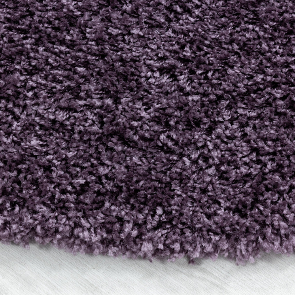 SYDNEY - Tapis shaggy uni rond à poils longs violet - SYD3000VIO SYDNEY