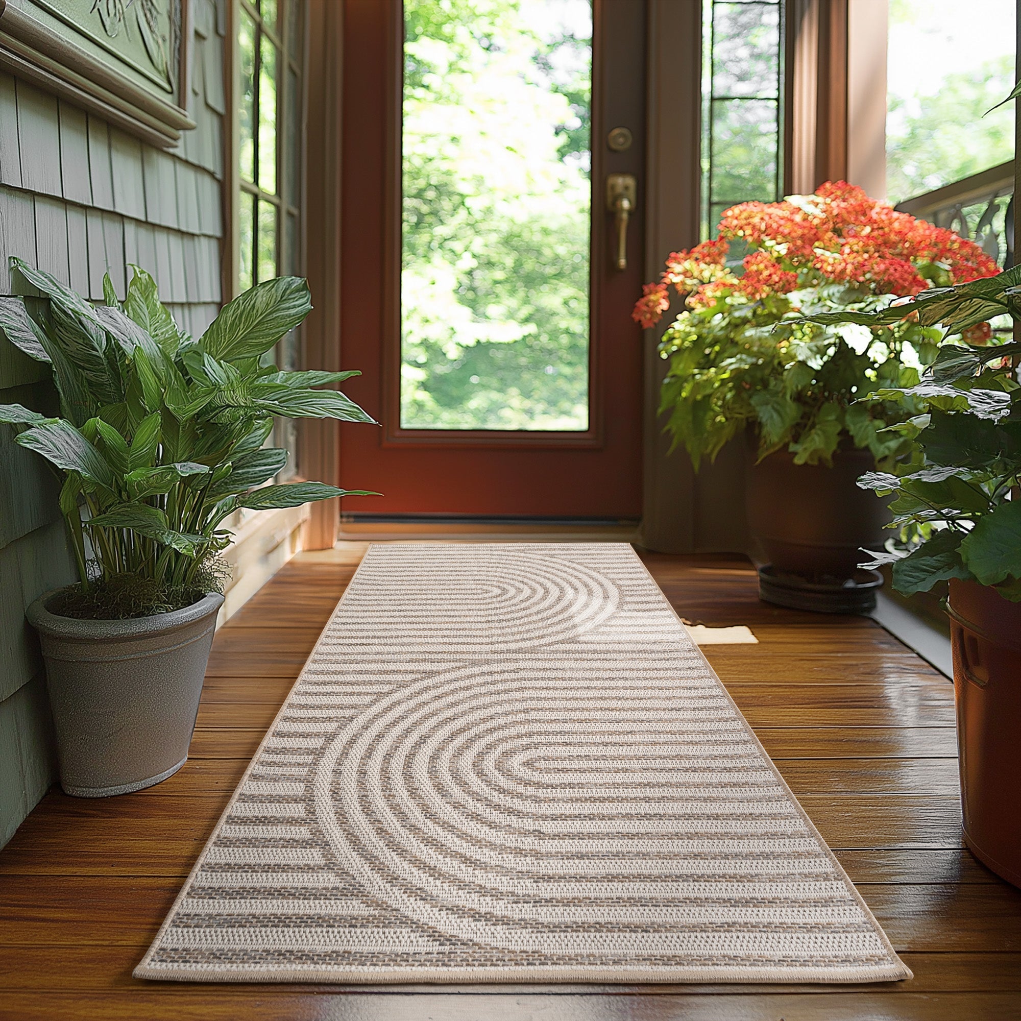 TENERIFE - Tapis Intérieur/Extérieur Beige à Motif Géométrique - TEN1301BEI TENERIFE