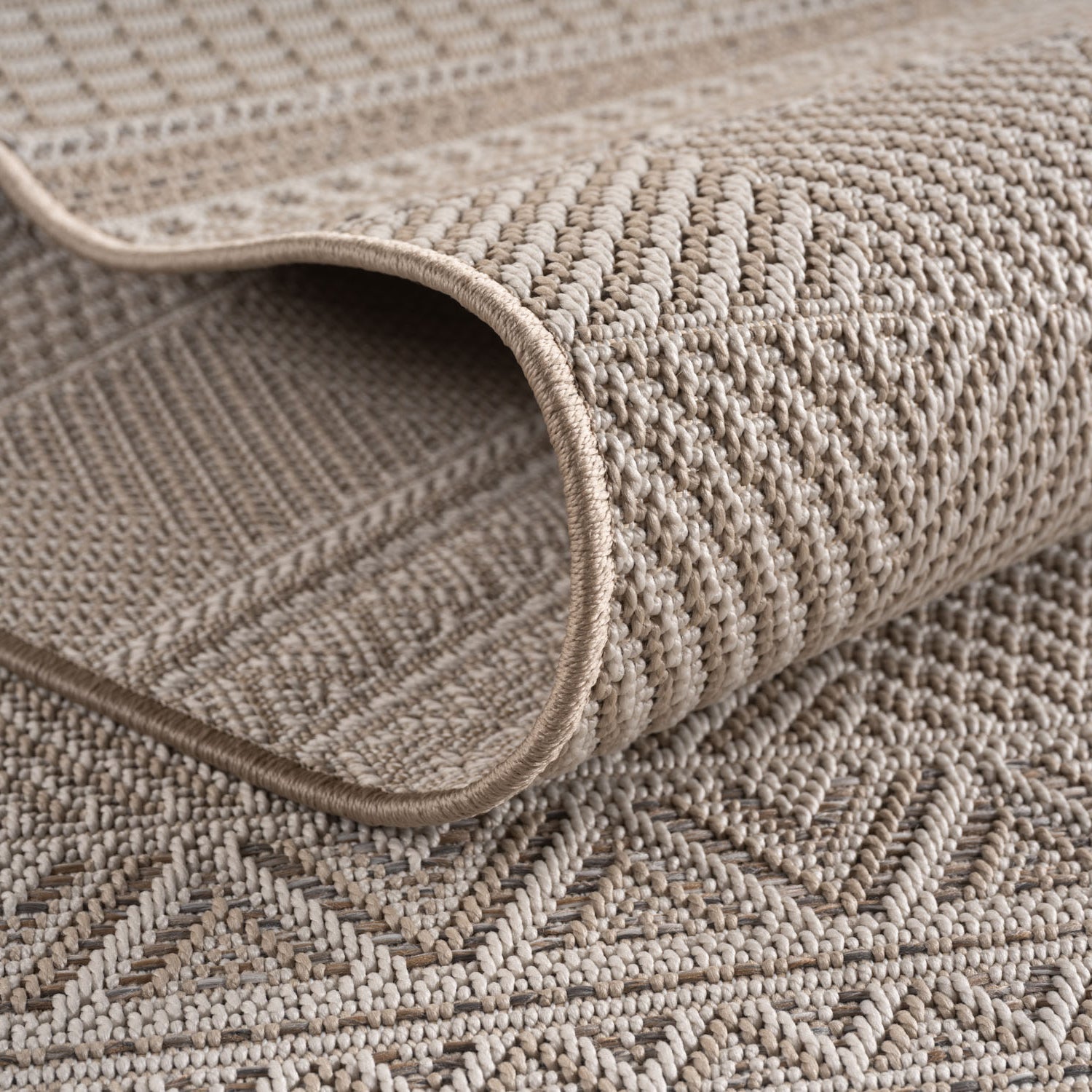 TENERIFE - Tapis Intérieur/Extérieur Beige à Motif Tropical - TEN1302BEI TENERIFE