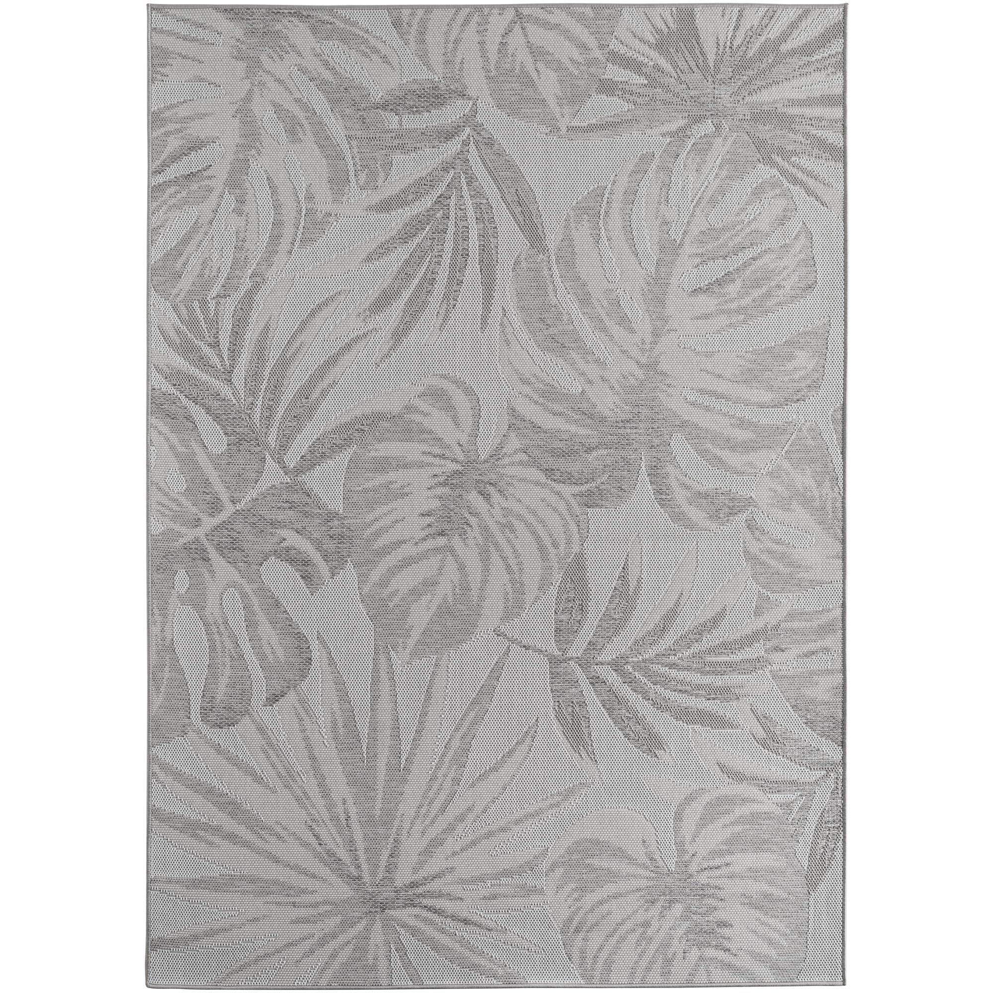 TENERIFE - Tapis Intérieur/Extérieur Gris à Motif Tropical - TEN1302GRI TENERIFE