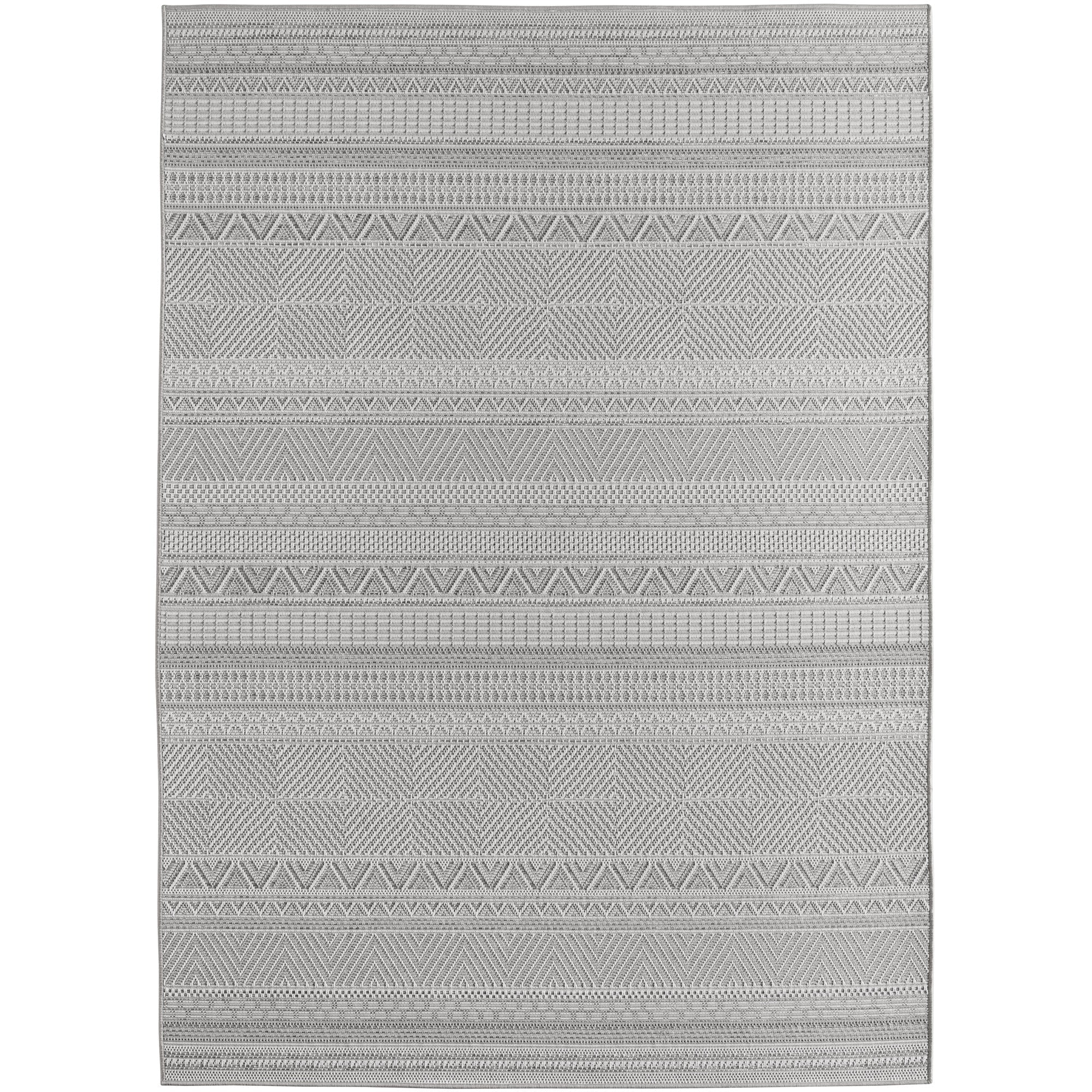 TENERIFE - Tapis Intérieur/Extérieur Gris à Motif Ethnique - TEN1303GRI TENERIFE