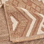 TULUM - tapis de salon - intérieur et extérieur rouge/terra - aspect jute  motifs  losanges - TUL9054TER TULUM