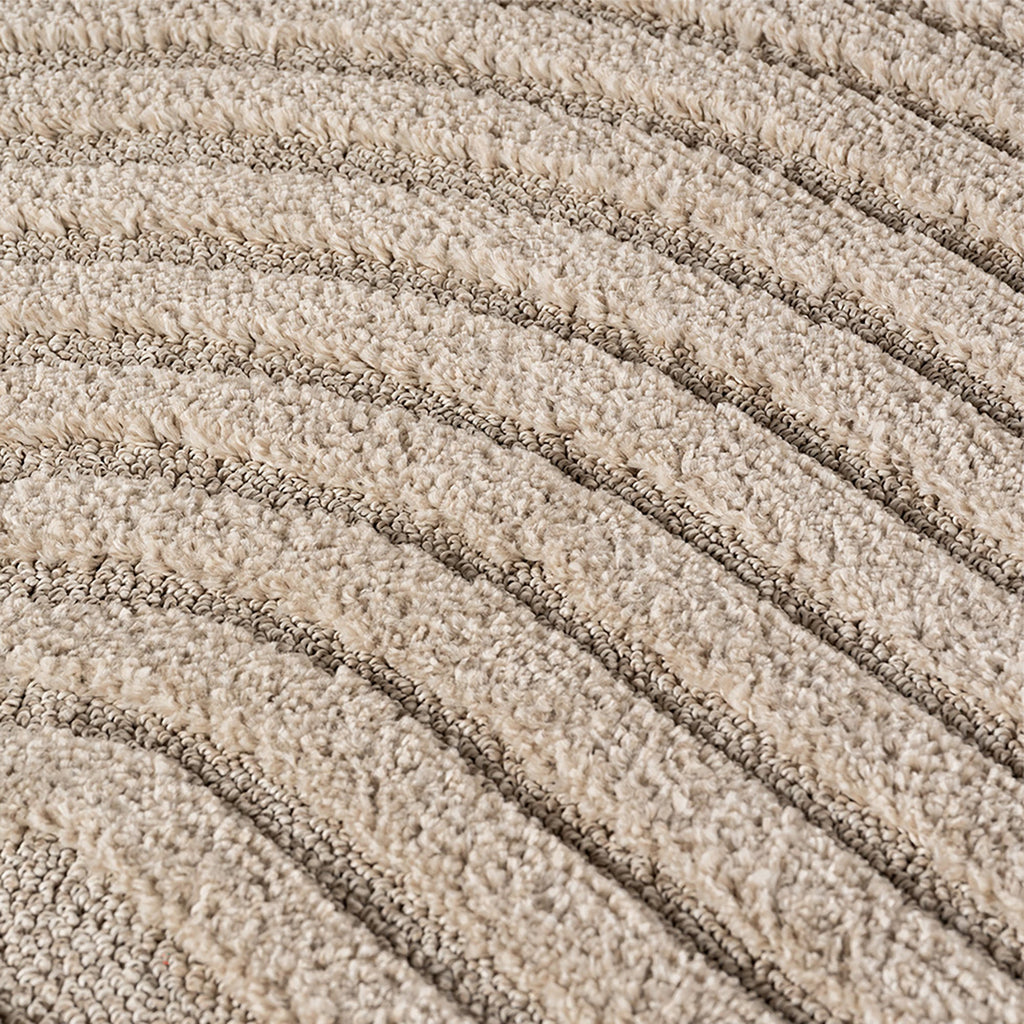 TURIN - tapis moderne rond design arc en relief : TUR1122BEI TURIN