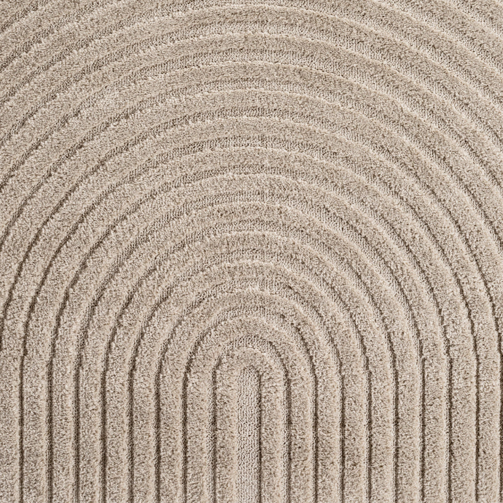 TURIN - tapis moderne rond design arc en relief : TUR1122BEI TURIN