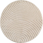 TURIN - tapis moderne rond design arc en relief : TUR1122CRE TURIN