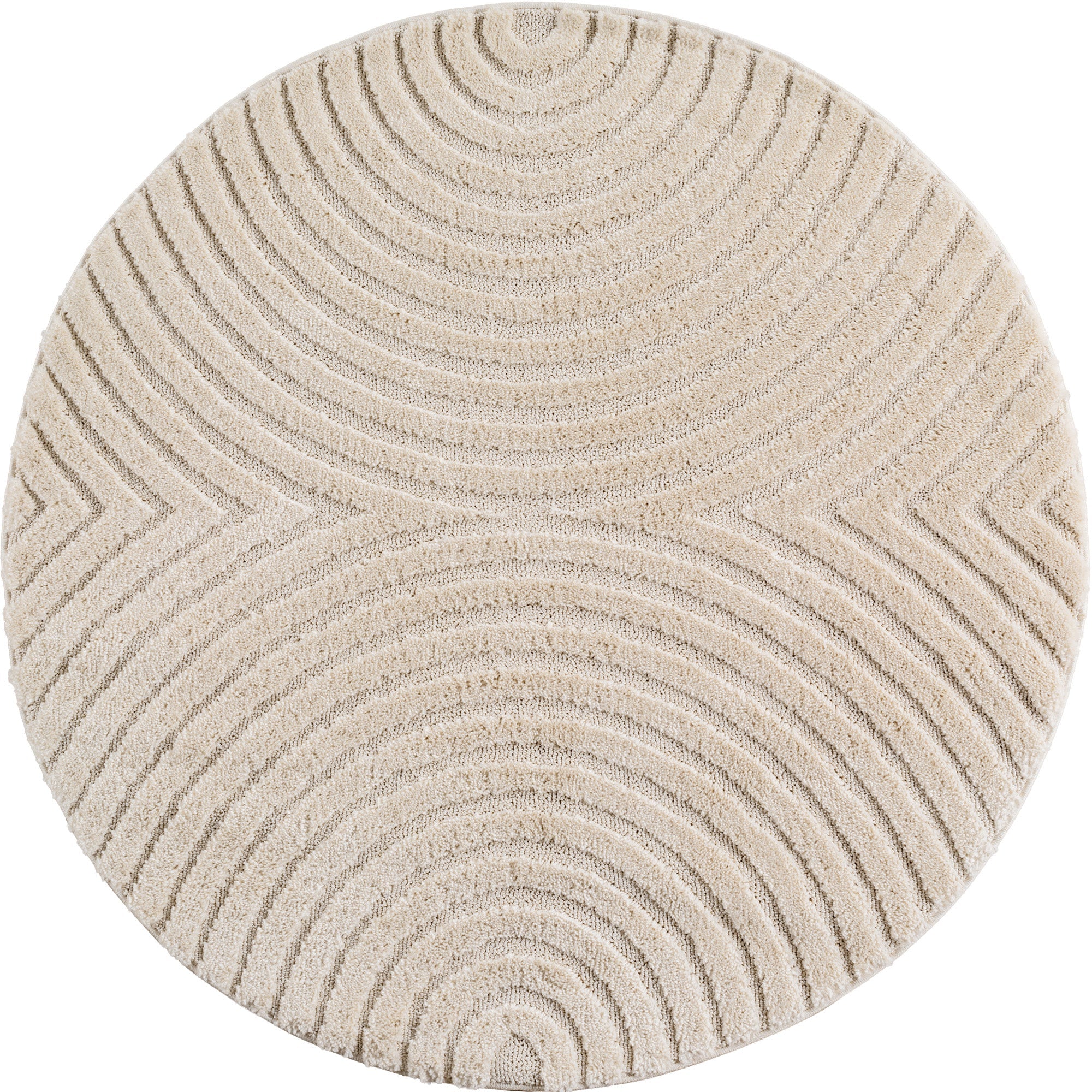 TURIN - tapis moderne rond design arc en relief : TUR1122CRE TURIN