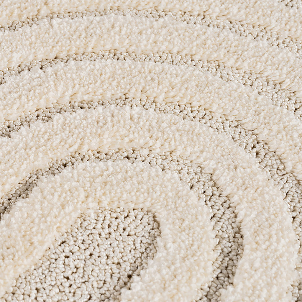 TURIN - tapis moderne rond design arc en relief : TUR1122CRE TURIN