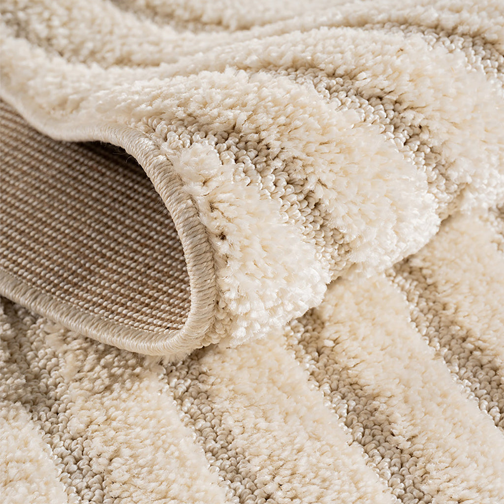TURIN - tapis moderne rond design arc en relief : TUR1122CRE TURIN