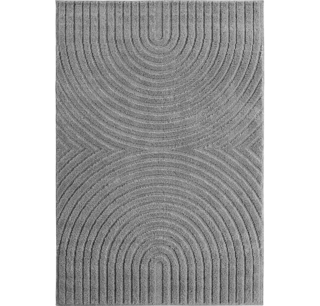 TURIN - tapis moderne design arc en relief : TUR1122SIL TURIN